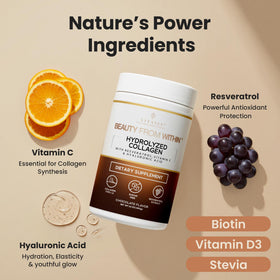 VITASEI Poudre de Collagène Hydrolysé au Chocolat dans un verre de smoothie