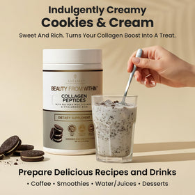 VITASEI Poudre de Collagène Hydrolysé Cookies & Cream en poudre dans un verre
