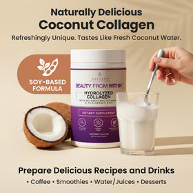 VITASEI Poudre de Collagène Hydrolysé Saveur Coco 590g en préparation de smoothie