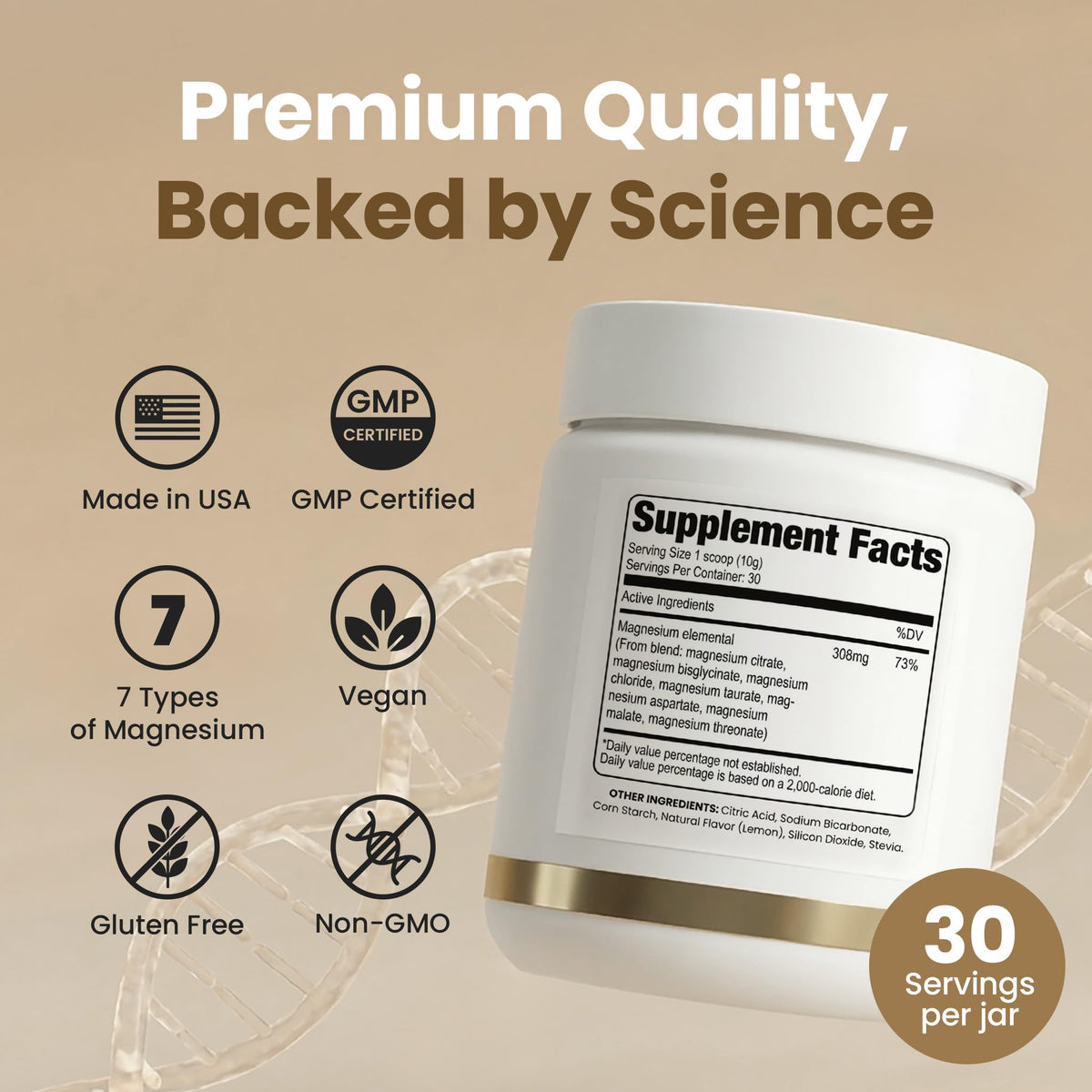 VITASEI Poudre de Magnésium Complexe Agrumes 300g en préparation