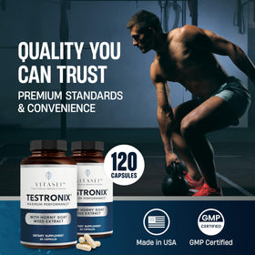 VITASEI Testronix 60 capsules avec vue de l'arrière