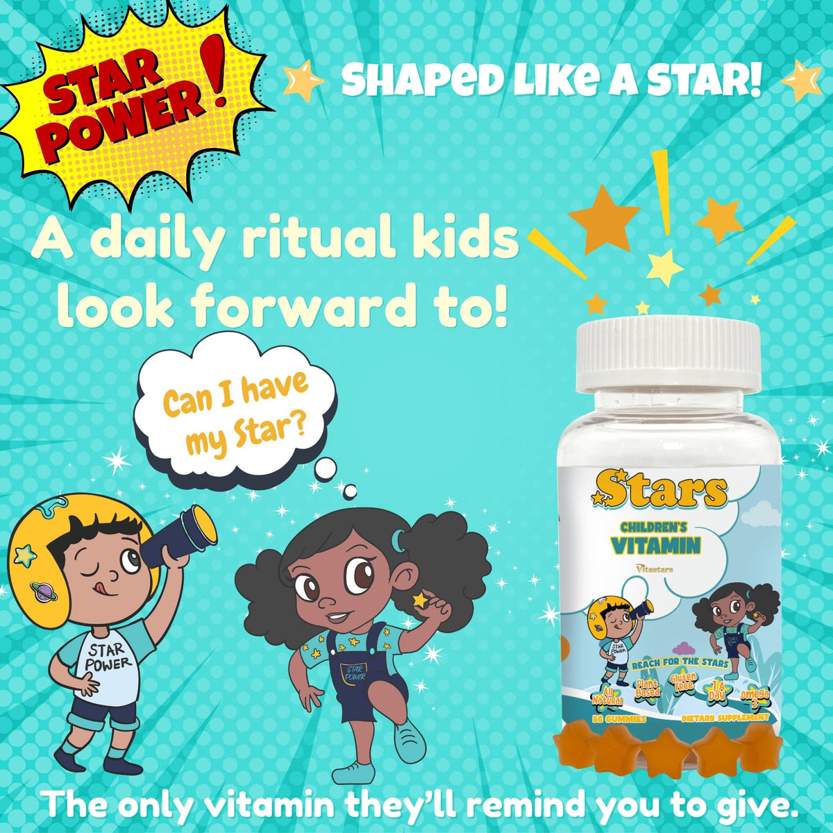 Vitastars Gummies, emballage avec informations nutritionnelles