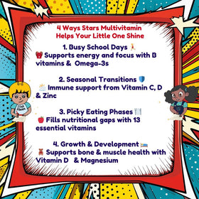 Vitastars Gummies Multivitamines, affichage des ingrédients