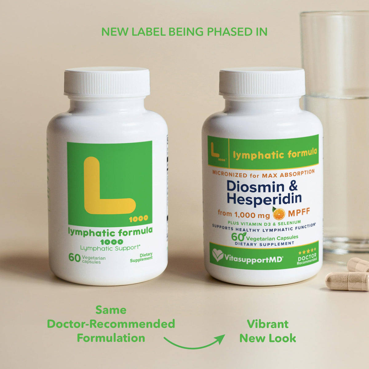 VITASUPPORTMD Lymphatic Formula 1000mg 60 Capsules - capsules à l'intérieur
