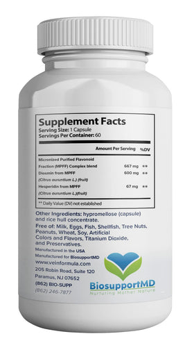VITASUPPORTMD Vein Formula capsules sur une surface en bois
