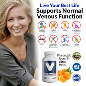 VITASUPPORTMD Vein Formula, côté de la boîte avec ingrédients