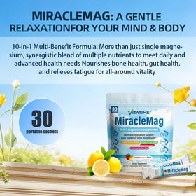 VITATIME MiracleMag Poudre de Magnésium 10-en-1 sachet ouvert