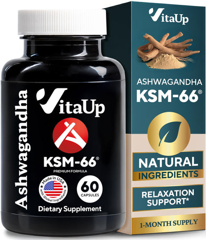 VitaUp Ashwagandha KSM 66 60 capsules paquet avant