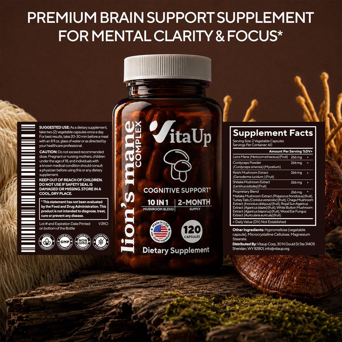 VitaUp Complément Alimentaire Champignons - Scène lifestyle avec le produit