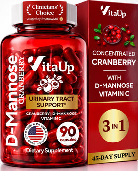 VitaUp D Mannose avec Cranberry 90 capsules végétales vue de face