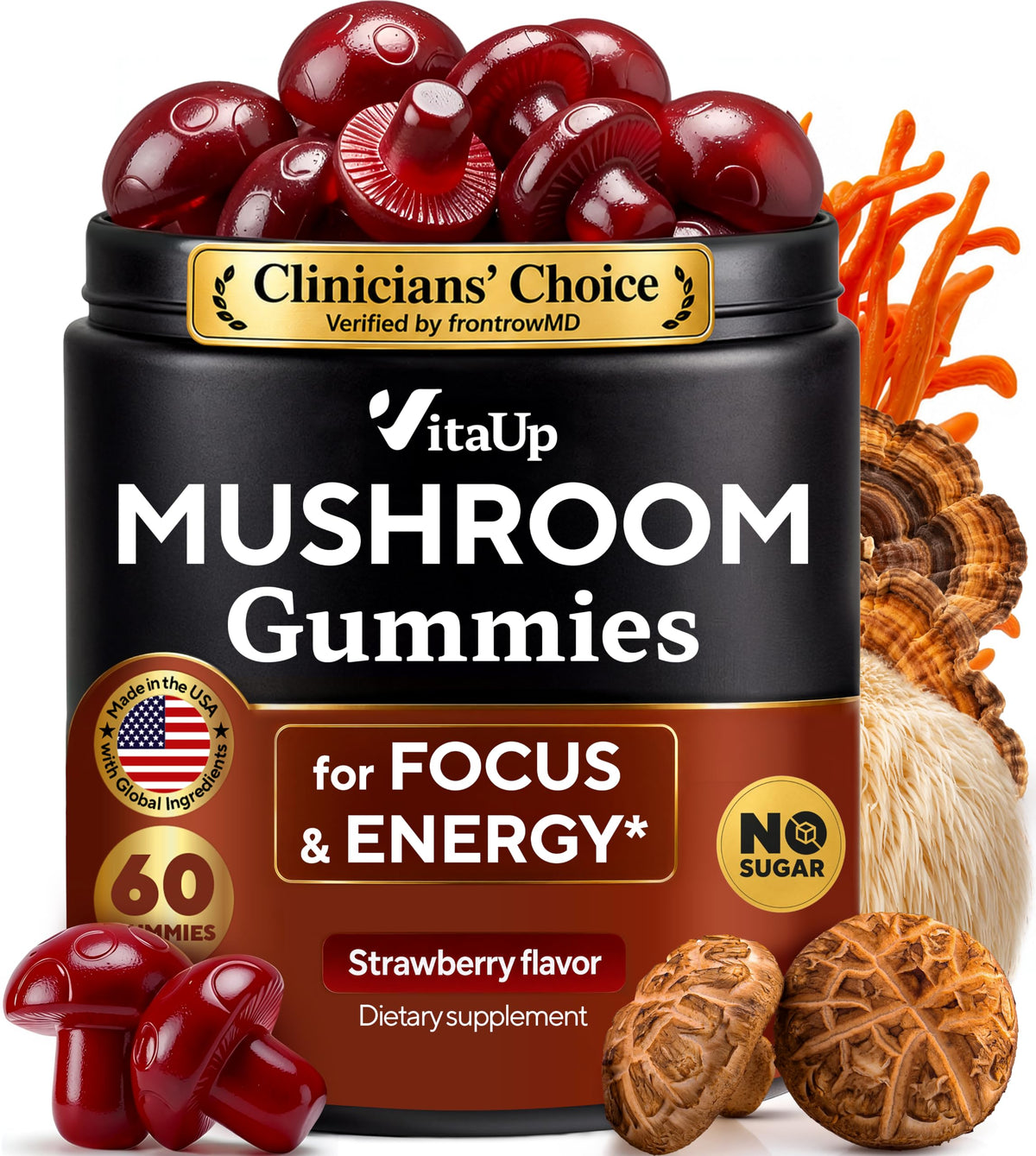 VitaUp Gummies aux Champignons 60 Gummies vue de face