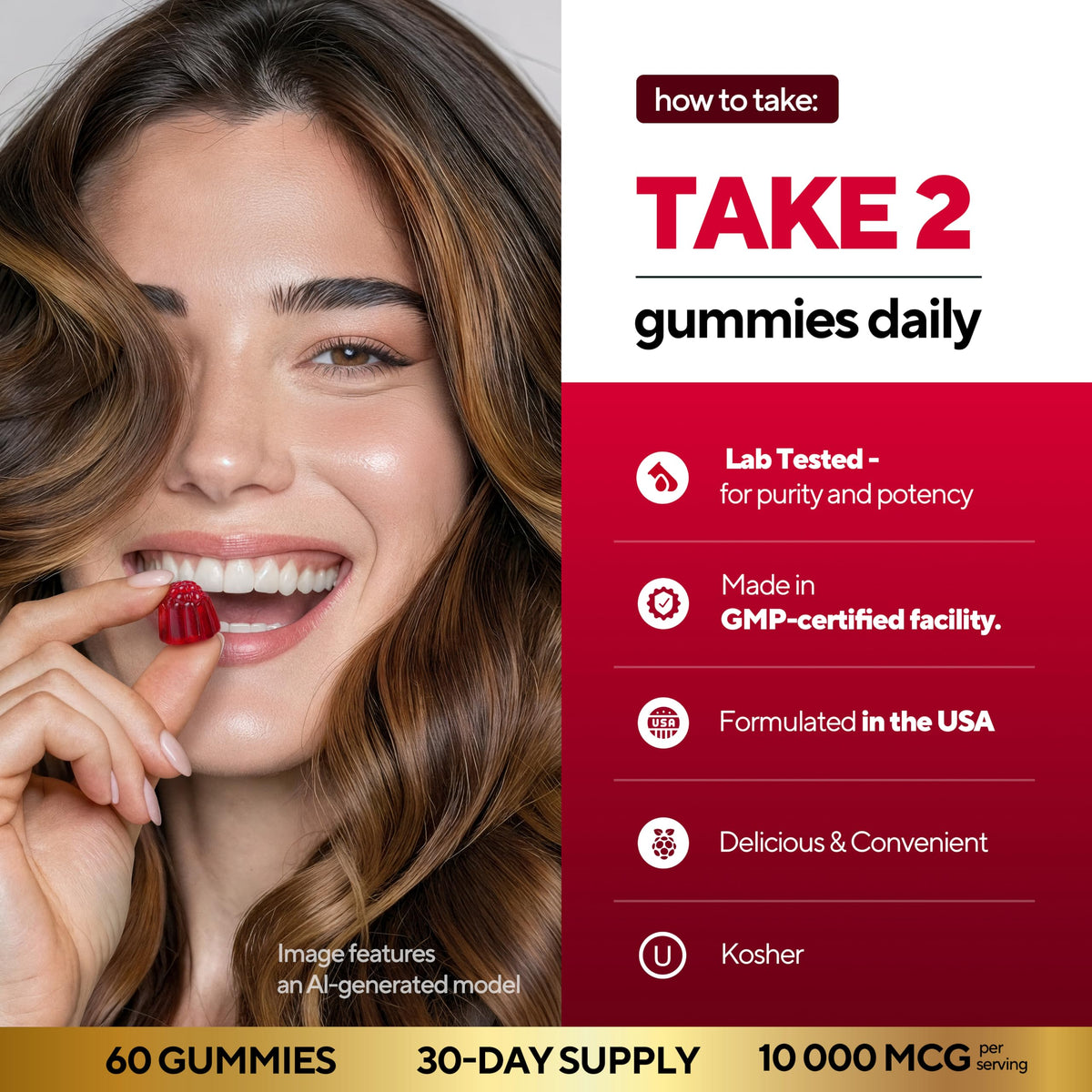 VitaUp Gummies Biotine 10000mcg avec d'autres produits de beauté