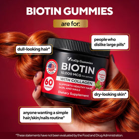 VitaUp Gummies Biotine 10000mcg montrant la taille des gummies