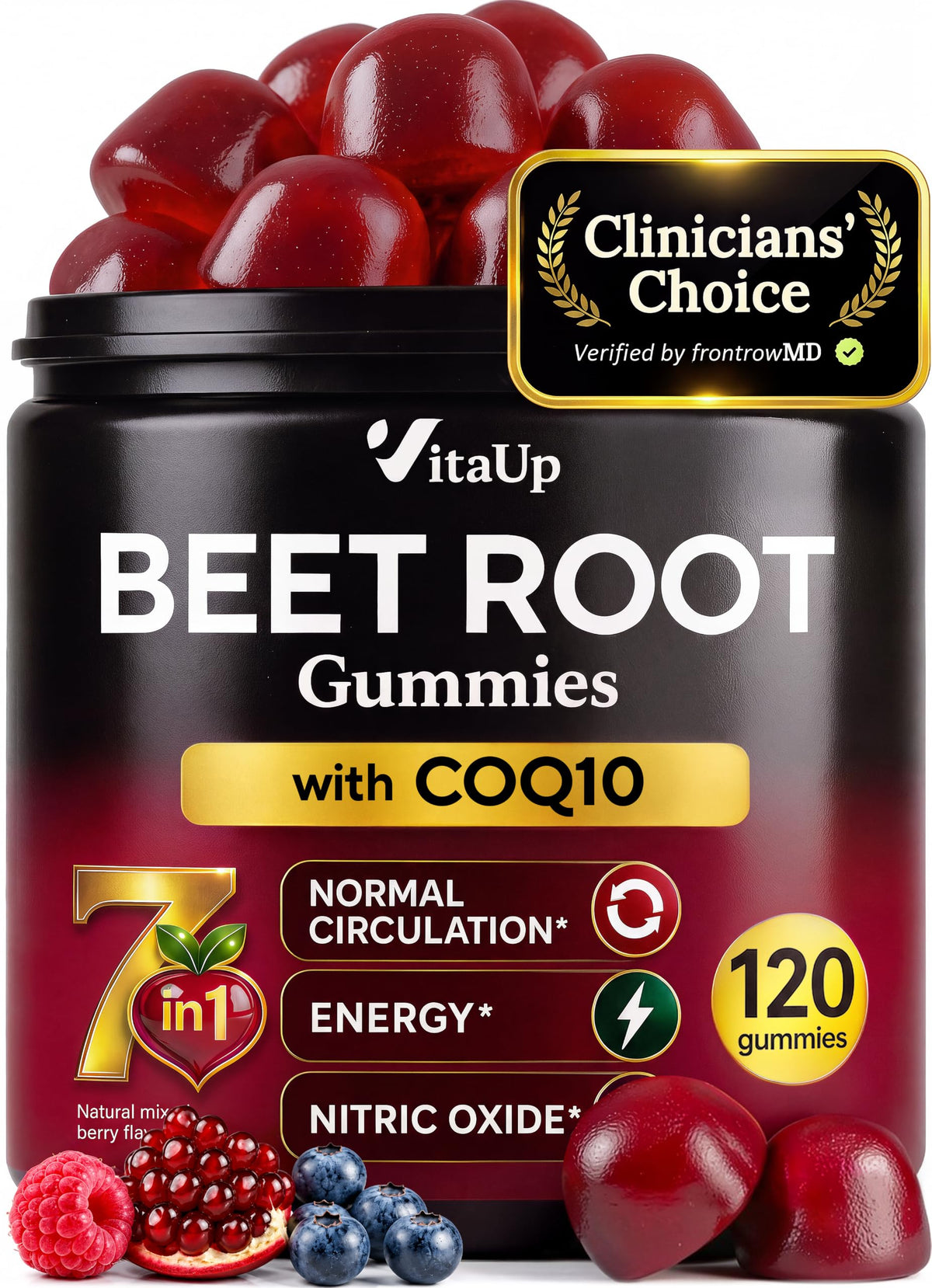 VitaUp Gummies de Betterave 120 Chews avec emballage