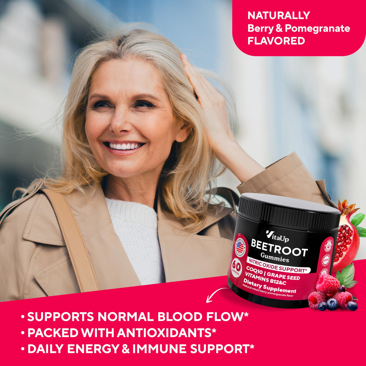 VitaUp Gummies de Betterave gummies en gros plan