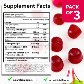 VitaUp Gummies de Betterave gummies sur une surface blanche