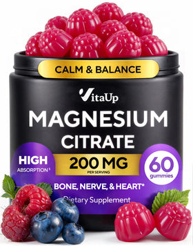 VitaUp Gummies de Magnésium Citrate 200 mg vue de face avec emballage