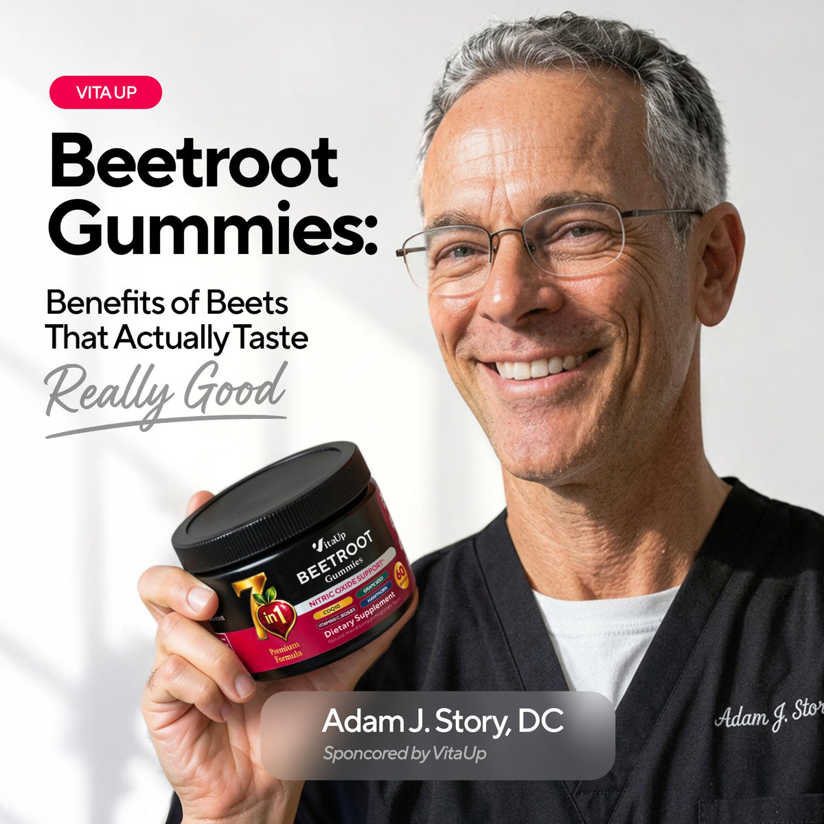 VitaUp gummies de racine de betterave montrant la texture des chews