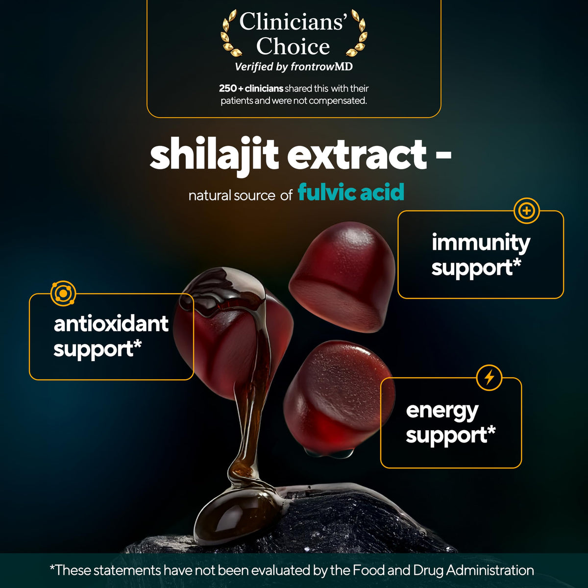 VitaUp Gummies Shilajit 60 unités avec un fond naturel