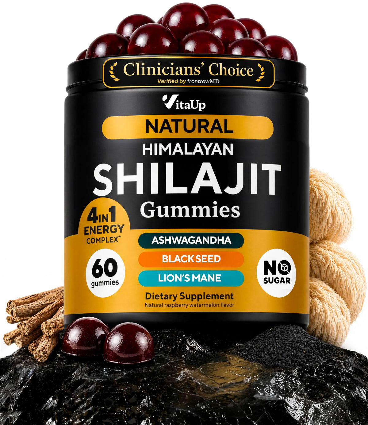 VitaUp Gummies Shilajit 60 unités pot vue de face