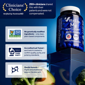 VitaUp Magnésium Glycinate 200mg boîte ouverte avec capsules