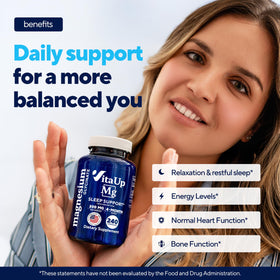 VitaUp Magnésium Glycinate 200mg capsules dans une main
