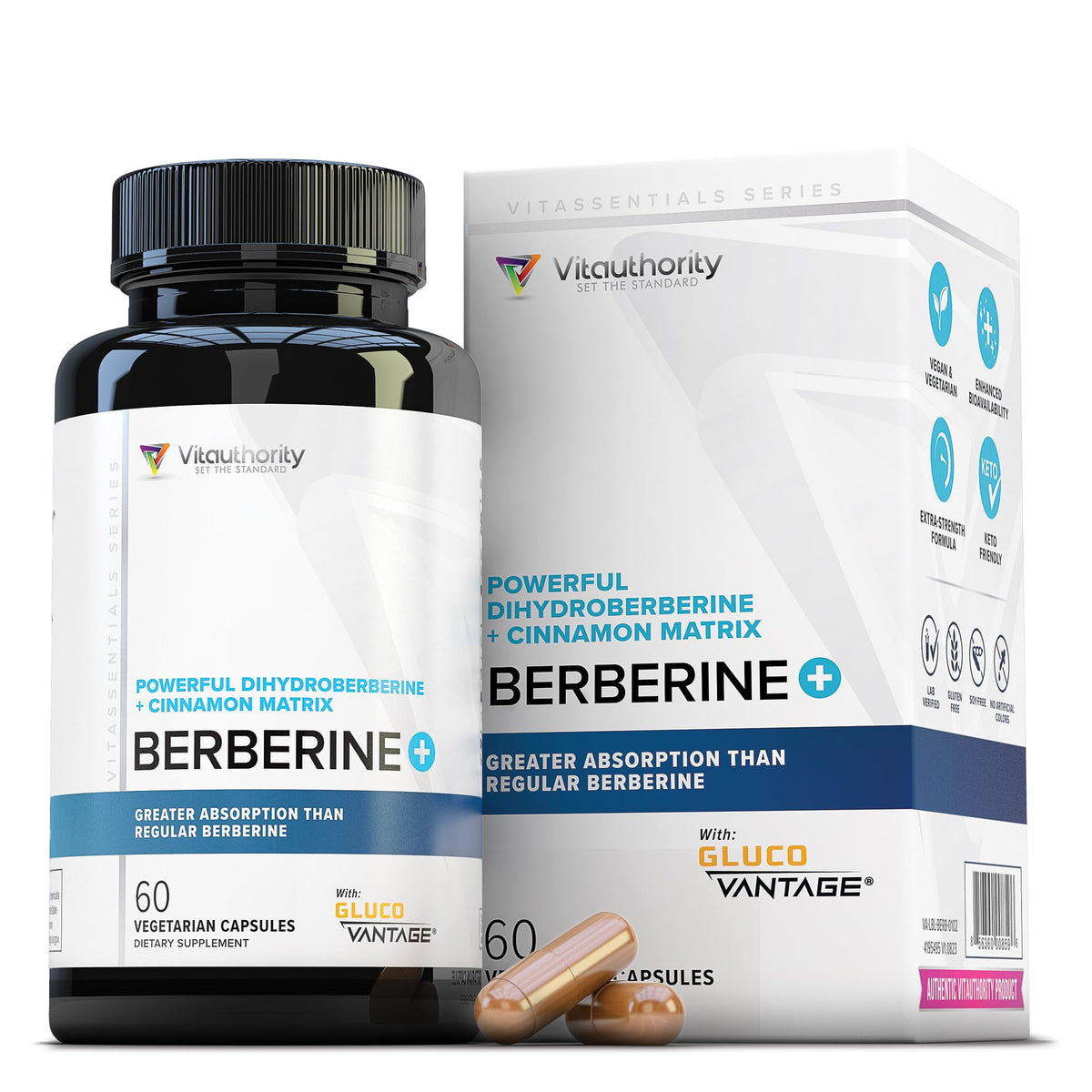 Vitauthority Complément Alimentaire Berbérine et Cannelle Ceylan 30 capsules avant