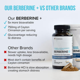Vitauthority Complément Alimentaire Berbérine et Cannelle Ceylan 30 capsules côté