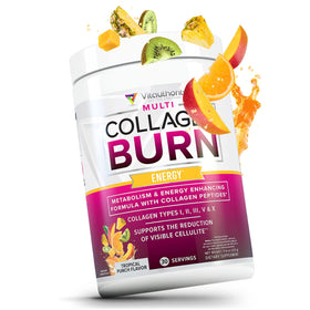Vitauthority Multi Collagen Burn 408g avec verre d'eau