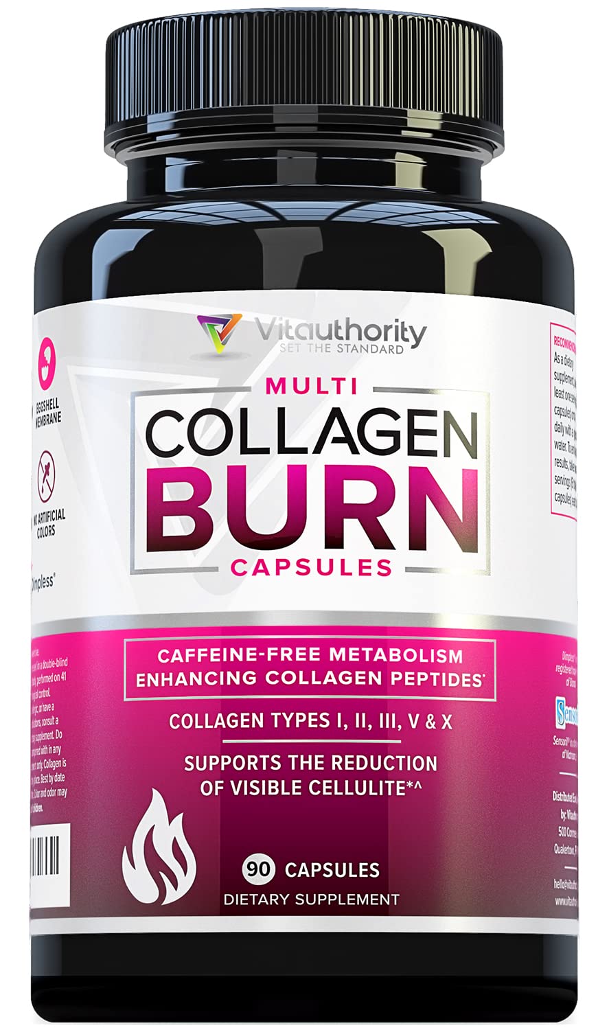 Vitauthority Multi Collagen Burn capsules avec étiquette visible