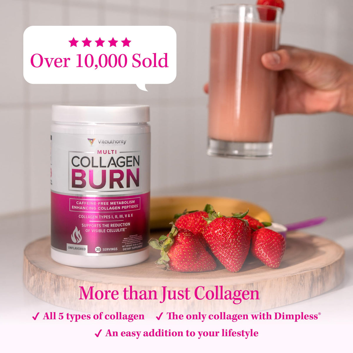 Vitauthority Multi Collagen Burn serving suggestion