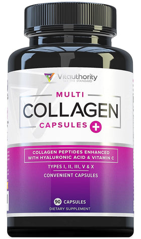Vitauthority Multi Collagen Peptides Capsules 90g vue de face
