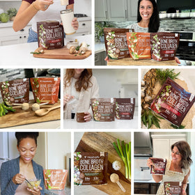 Vitauthority Poudre de Collagène Bouillon d'Os 16g dans une cuisine