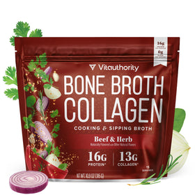 Vitauthority Poudre de Collagène Bouillon d'Os 16g vue avant du produit