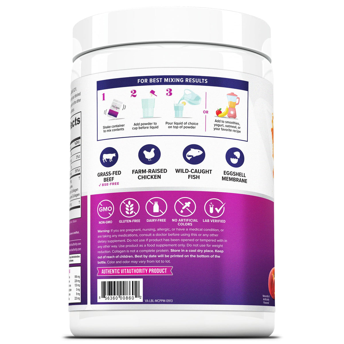 Vitauthority Poudre de Collagène Multi 372g en utilisation quotidienne