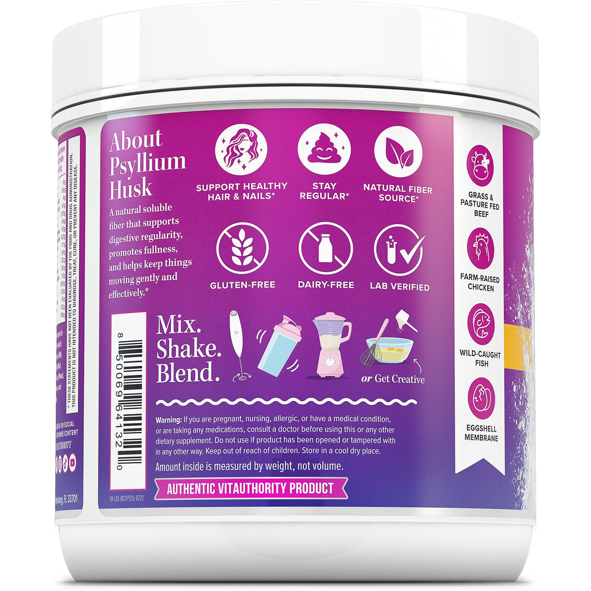 Vitauthority Poudre de Collagène Multi 549g - utilisation dans un smoothie