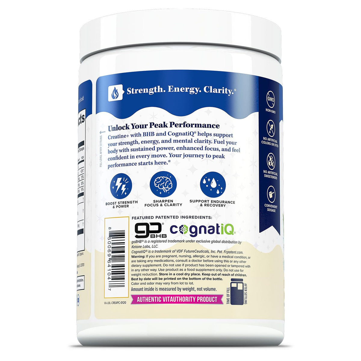 Vitauthority Poudre de Créatine Monohydrate Ananas Coco emballage