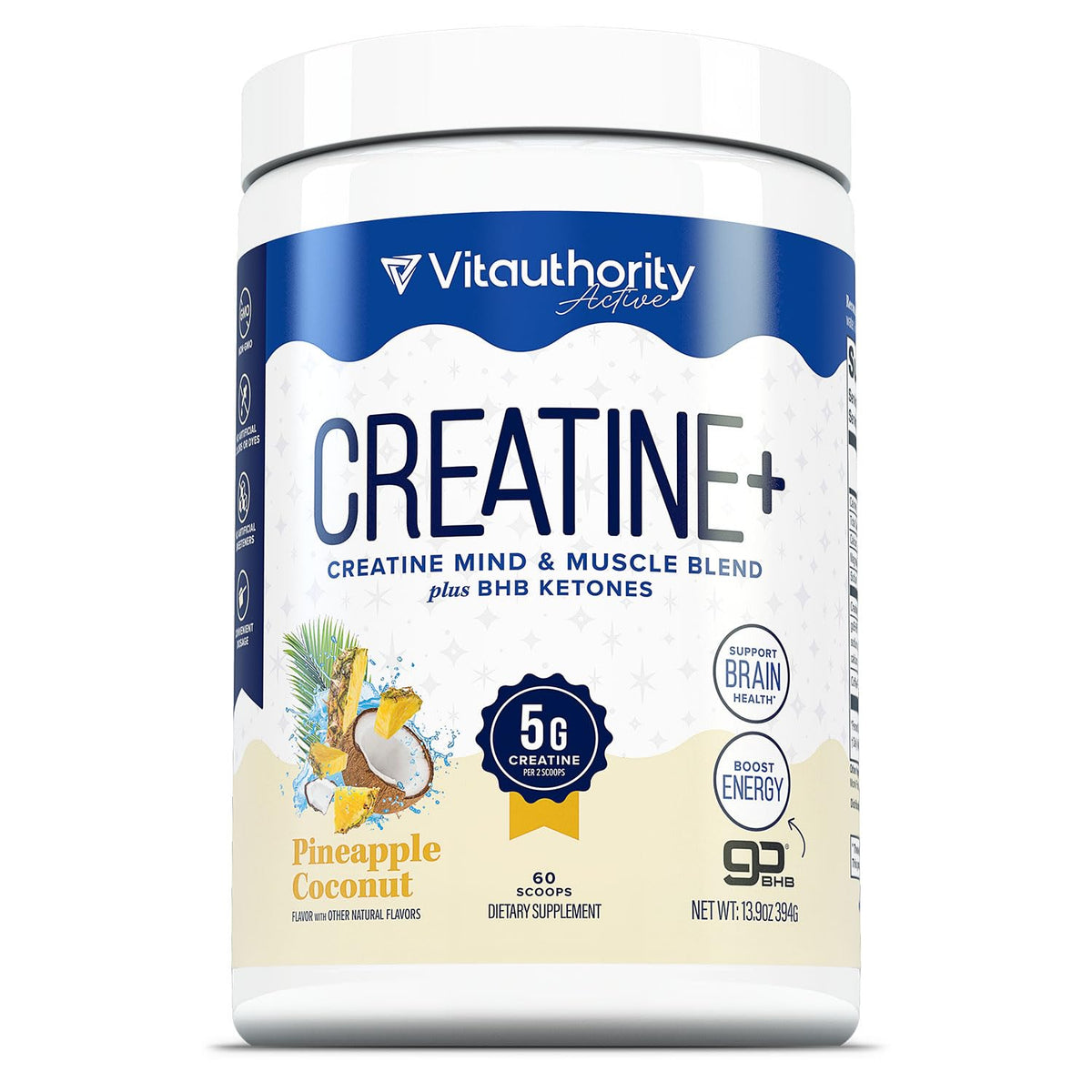 Vitauthority Poudre de Créatine Monohydrate Ananas Coco vue avant