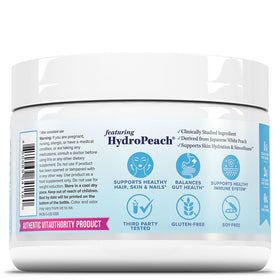 Vitauthority Poudre de Protéine de Collagène Hydrolysée 118g avec ingrédients sur une table