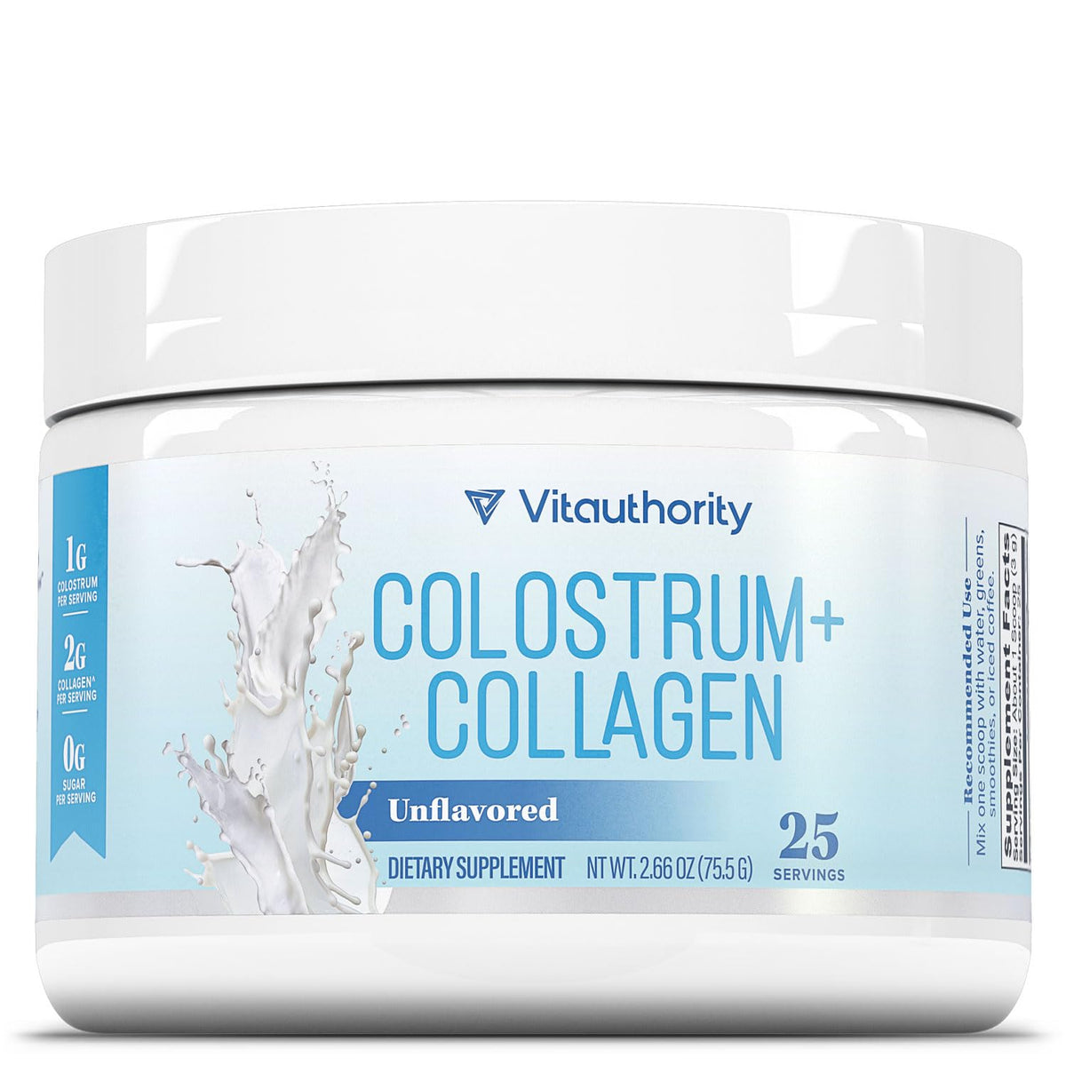 Vitauthority Poudre de Protéine de Collagène Hydrolysée 118g vue avant