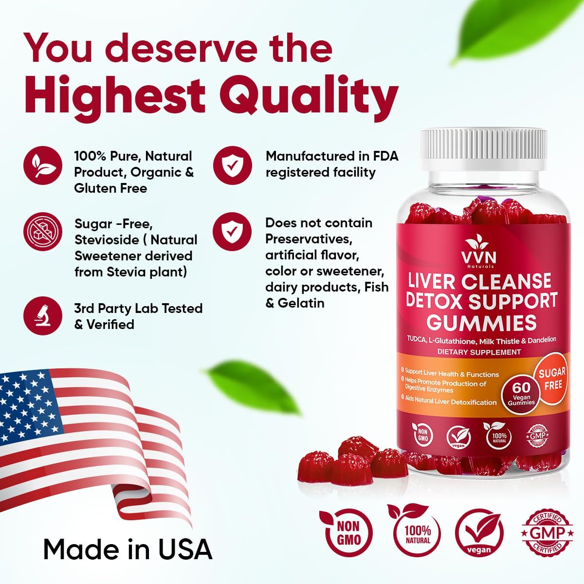 VitaVida gummies détoxifiant foie près de fruits frais