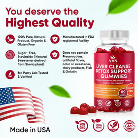 VitaVida gummies détoxifiant foie près de fruits frais