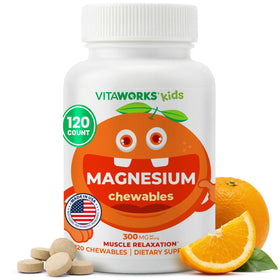 VitaWorks comprimés à mâcher magnésium enfants 300mg devant