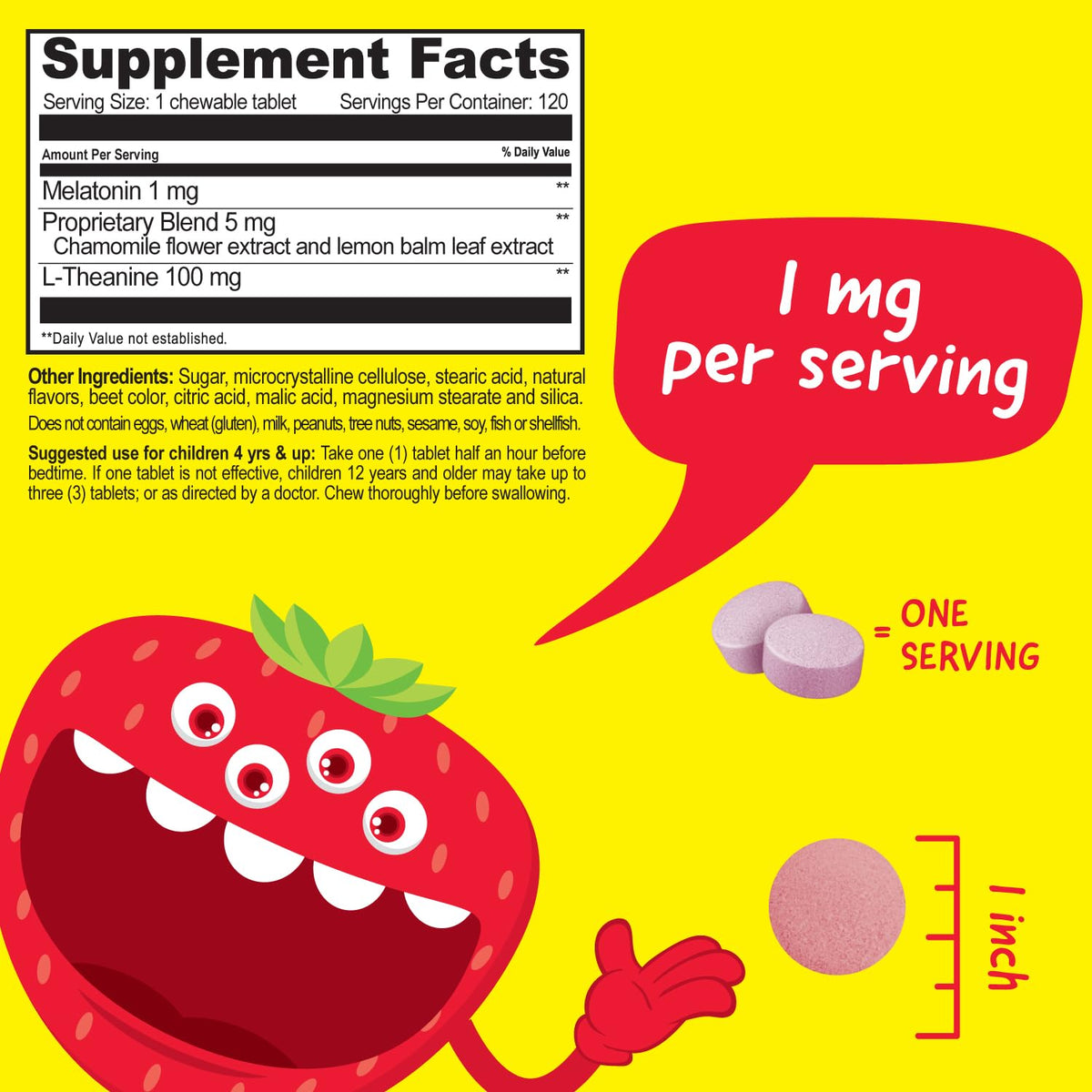 VitaWorks Melatonine 1 mg comprimé à mâcher saveur fruits rouges