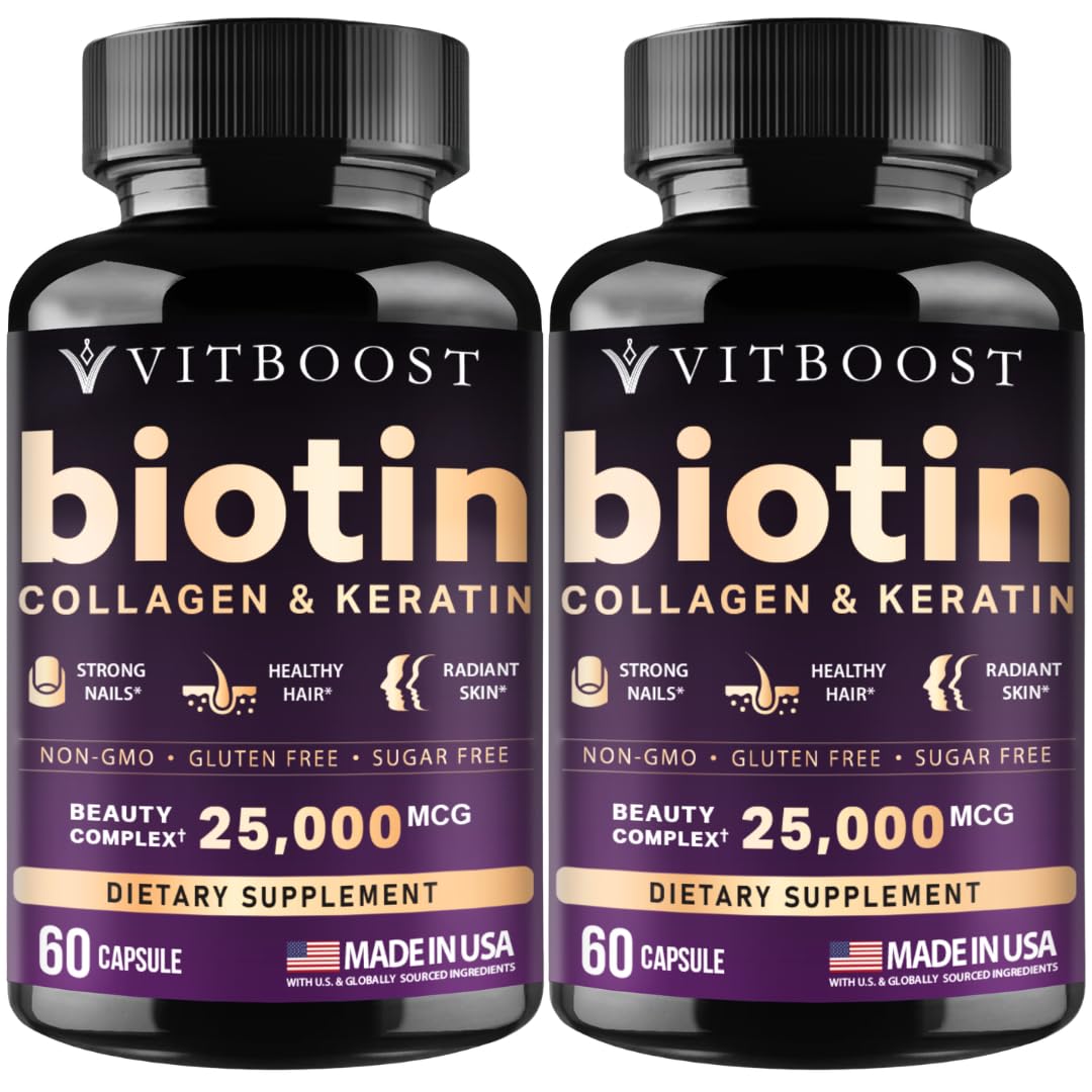 VITBOOST Biotine Collagène 25000 mcg 60 comprimés face avant