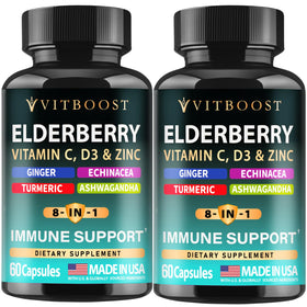 VITBOOST Complément Alimentaire 8 en 1 5000 IU Vitamine D, vue avant