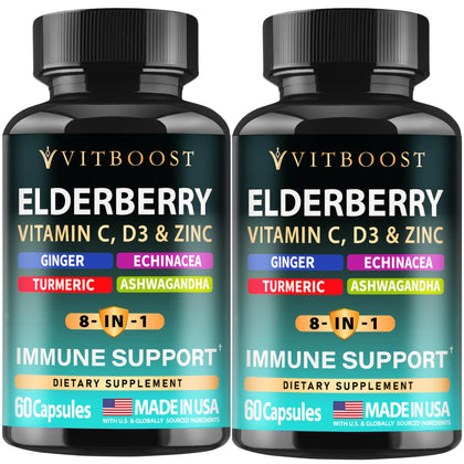 VITBOOST Complément Alimentaire 8 en 1 5000 IU Vitamine D, vue avant