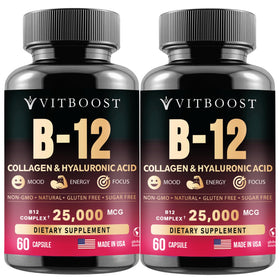 VITBOOST complexe de vitamine B12 avec collagène et acide hyaluronique, emballage avant