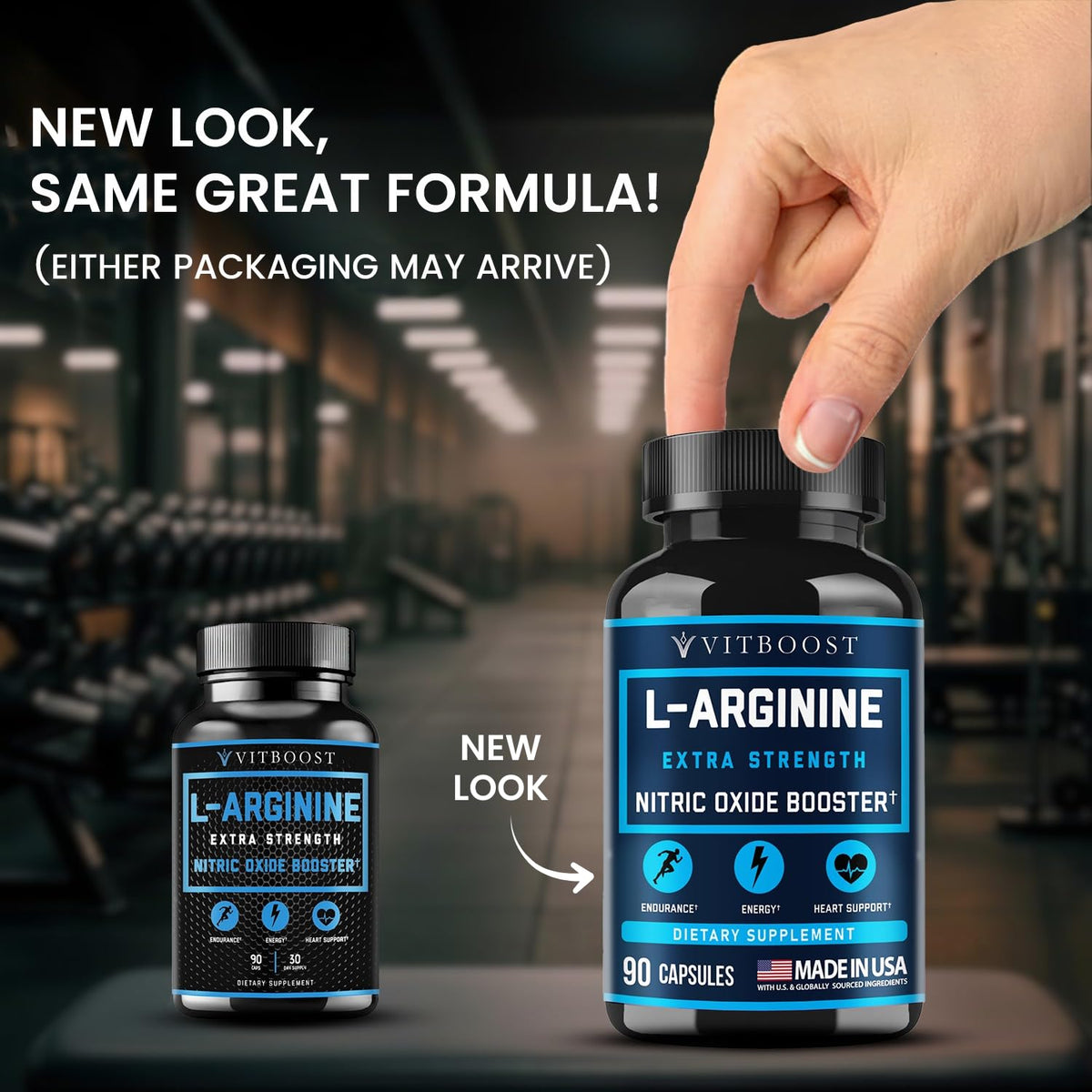 VITBOOST L-Arginine 1500mg capsules side view