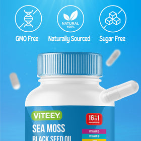 Viteey Capsules de Mousse de Mer - flacon avec vue latérale